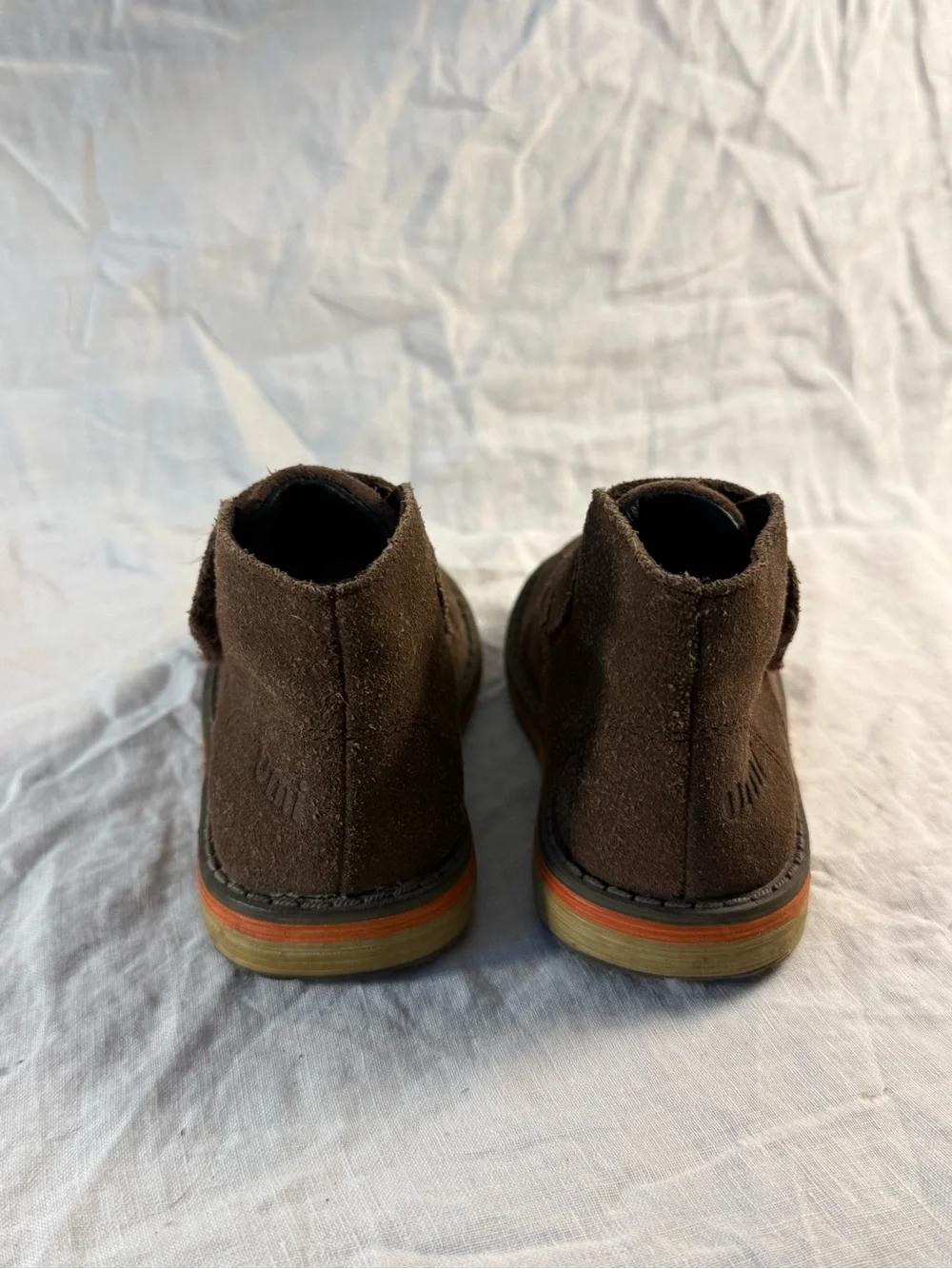 Umi Brown Suede Kids Boots with Velcro Strap